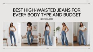 High-waisted jeans