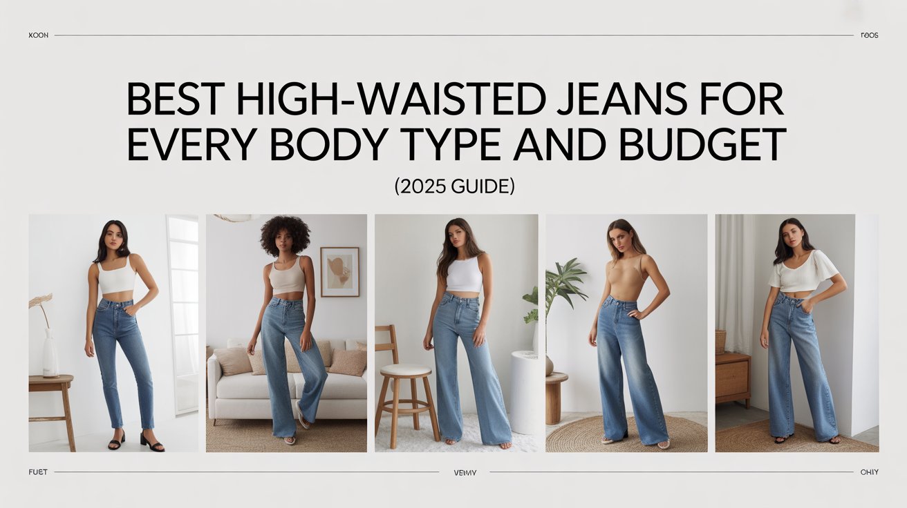 High-waisted jeans