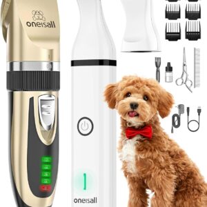 oneisall Dog Clippers and Paw Trimmer Kit 2 in 1