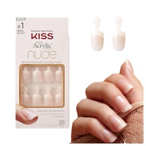 KISS Salon Acrylic Nude French Tip Press On Nails Short