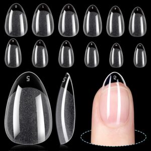 TOMICCA Short Almond Nail Tips,192Pcs